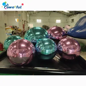Ballon de miroir gonflable coloré de qualité supérieure, boule de miroir gonflable flottant en Pvc de décoration d'événements géants à vendre