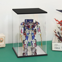 Vitrine acrylique transparente avec télécommande lumière anti-poussière modèle vitrine organisateur boîte pour objets de collection Bearbrick