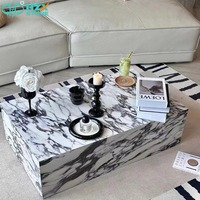 Table basse en marbre Calacatta Viola italien de qualité supérieure HZX - Durable, écologique, moderne, polie, imperméable, idéale pour la villa, la cuisine et la salle de bain