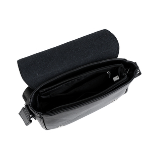 OEM/ODM <b>Black</b> Saffiano PU Leather Mens <b>Small</b> Crossbody Saddle <b>Bag</b> Handbag With Zipper Closure - Product Image 2