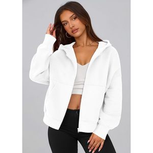 Women's <b>Zip</b> <b>Up</b> Hoodie Long Sleeve Fleece Sweatshirt Casual Jacket Winter Clothes Y2K Style - Product Image 3