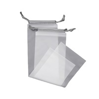Sac d'emballage personnalisé en plastique PE transparent dépoli avec logo imprimé, étanche et résistant à l'humidité, avec cordon de serrage, pour bijoux et chaussures - Personnalisable