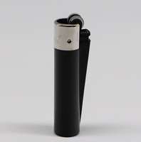 Offre Spéciale – Briquets à gaz en plastique noirs personnalisables avec logo, à silex, vente en gros