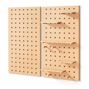 Kayu Panel Pegboard Modular Gantung Organizer Penyimpanan Mantel Rak Rak Kayu Mengambang Rak untuk Dinding