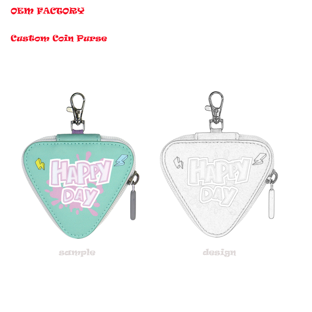 Custom Creative Triangle Shaped OEM Logo Printing Coin Purse