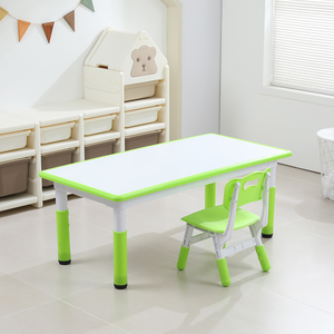 Trẻ em chăm sóc ban ngày furnituretable ghế Chiều cao có thể điều chỉnh trẻ em của bức tranh vẽ nghiên cứu bàn nhựa Toddler bảng và ghế Set - Product Image 2