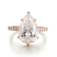 Bague de fiançailles en diamant de laboratoire de forme poire de 6,05 carats, DEF, bijoux fantaisie, bijoux de mariage, bijoux personnalisés, bagues élégantes de créateur pour femmes