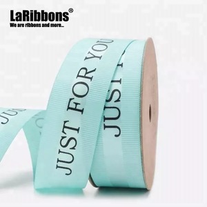 Eco-Friendly Polyester/Cotton Double Face Printed Grosgrain <b>Ribbon</b> 1-1/2 Inch Navy Blue Roll for Gift Packaging - Product Image 3