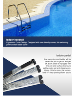 Échelle tubulaire en acier inoxydable pour piscine, avec mains courantes, pour piscines enterrées et hors sol, directement de l'usine, OEM