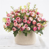 Fleurs artificielles de pavot, décorations de scène de mariage haut de gamme réalistes, ornements de décoration intérieure, technique de flocage en velours