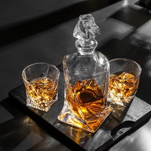 Ensemble de carafe à whisky en verre, 25oz, <span class=keywords><strong>sans</strong></span> plomb, vintage, carré en <span class=keywords><strong>cristal</strong></span>, avec boîte cadeau pour hommes, 7, vente en gros, 2022 - Product Image 3