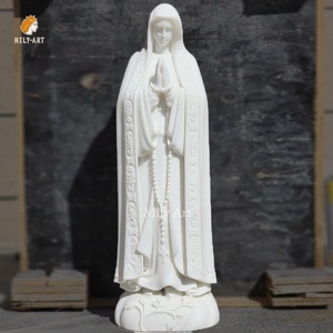 Tay chạm khắc cuộc sống Kích thước Tôn Giáo Trắng Virgin Mary đá cẩm thạch tượng để bán - Product Image 2