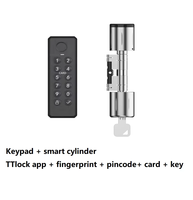 Serrure de porte intelligente de haute qualité TTLOCK YUYA avec contrôle par application, étanche IP65, cylindre de serrure intelligent pour maison, bureau, hôtel, accès par clé