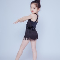 Rouge Noir Spandex Danse Justaucorps Adulte Enfant Latin Gland Danse Robe Belle Strass Scène Performance Danse Porter