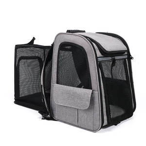 กระเป๋าใส่แมวแบบพกพา กระเป๋าเป้สะพายหลังแบบขยายได้ กระเป๋าใส่สัตว์เลี้ยงสำหรับเดินทางกลางแจ้ง พับเก็บได้ ระบายอากาศได้ดี - Product Image 5