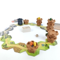 Accessoires de jeu de société, ensemble de jetons 3D Wondering Towers, 9 marrons et 1 noir, ensemble complet pour un plaisir de jeu amélioré