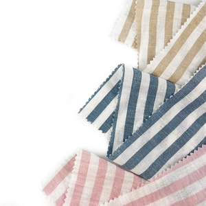 Bán buôn cheapy Poly Sọc Linen loại vải dệt dệt Polyester Vải telas cho người phụ nữ ăn mặc phù hợp với quần - Product Image 5