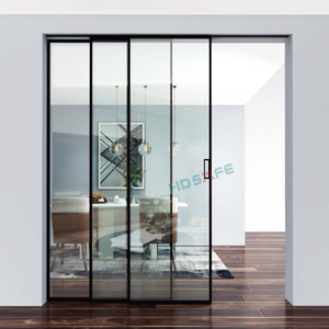 3 Bảng điều chỉnh liên kết Kính cửa trượt Tempered nội thất văn phòng khung nhôm cửa trượt Hệ thống kính thiên văn trượt cửa kính - Product Image 2