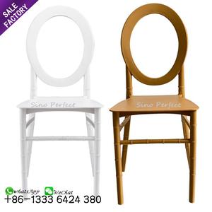 Silla de Plástico Blanca Apilable de Fábrica China para Jardín, Bodas, Eventos, Banquetes, Fiestas, Silla de Plástico Napoleón Blanca y Dorada - Product Image 2