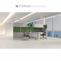 Ensemble de mobilier de bureau modulaire moderne, cadre de bureau, postes de travail, bureau pour 2 personnes, cloison