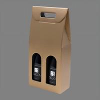 Boîte à vin personnalisée en carton ondulé avec poignée, emballage cadeau pour 1/2/3 bouteilles, boîte à vin en kraft