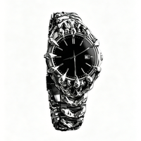 Montre Gothique en Quartz Alabastro Personnalisée pour Homme, Mouvement Quartz Unique à Griffes, Cadran à Pointes, Montre Gothique, Cadeau pour Homme