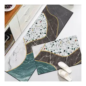 Waterproof Custom Printed Mat Rug PVC Anti-Slip Kitchen Floor Mats Anti fatigue New Design Carpet