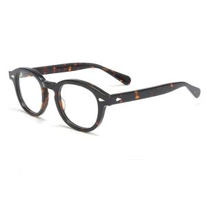 <span class=keywords><strong>Gafas</strong></span> Estilo <span class=keywords><strong>Johnny</strong></span> <span class=keywords><strong>Depp</strong></span> para Hombre con Filtro de Luz Azul Montura de Acetato Lentes Transparentes de <span class=keywords><strong>Marca</strong></span> de Diseñador para Ordenador Redondas Masculinas - Product Image 1
