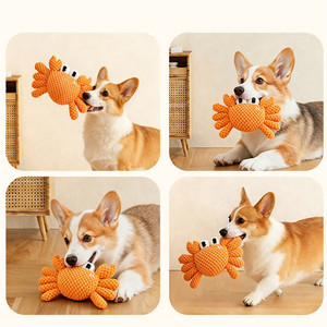 Jouets pour animaux de compagnie résistants et qui couinent pour la dentition et le soulagement de l'ennui, jouets à mâcher en peluche pour chiens, jouet interactif couinant pour chien - Product Image 5