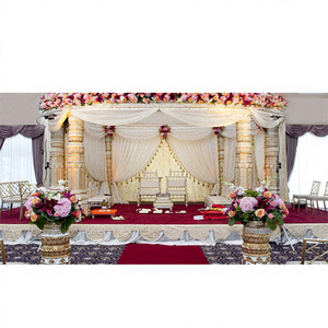 Mandap de mariage élégant d'Inde du Sud, fabricant de mandaps avec piliers sculptés en lotus, décoration d'événements au Missouri, Mississippi, Royaume-Uni - Product Image 1