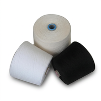 Fil de polyester 32S effet coton, doux au toucher, haute ténacité, blanchi, pour tricotage, tissage et couture de t-shirts