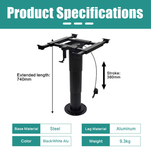Pied de table pneumatique réglable pour camping-car avec support coulissant à 4 directions et rotation à 360° °   Support pivotant pour pied de table de <span class=keywords><strong>caravane</strong></span> ou de yacht - Product Image 4