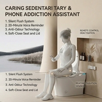Toilette intelligente de style australien moderne avec levage à une touche, télécommande, drainage en P/S, certification CE pour maisons de luxe