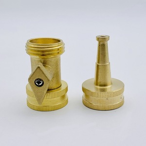 Buse de jardin en laiton 20 mm avec robinet d'arrêt pour l'irrigation et embout de pulvérisation droit - Product Image 3