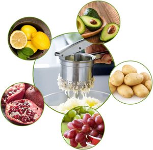Presse-purée et écraseur à pommes de terre premium, outils pour fruits et légumes, presse-purée en acier inoxydable, écraseur à pommes de terre, presse-ail en acier inoxydable - Product Image 6