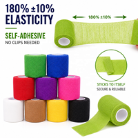 Vendaje Elástico Cohesivo Autoadherente de Látex Libre, No Tejido, Flexible, de Colores, en Rollos Cortos de 5cmx2.25m (estirado) para Páginas
