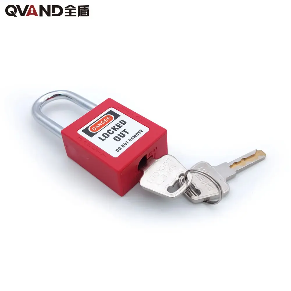 قفل باليد آمن مقاس 38 مم من QVAND مع مفتاح مشابه بأفضل سعر من المصنع لقفل اليد والأزرار أحمر اللون