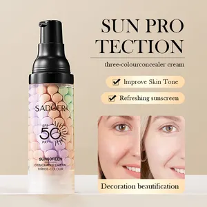 OEM SADOER UV spf 50 + 개인 라벨 화장품 뷰티 메이크업 베이스 선크림 스프레이 크림 방수 컨실러 베스트 선크림