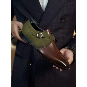 Chaussures habillées carrées pour hommes, à lacets, avec fermoirs, antidérapantes et légères, à semelle en caoutchouc - Product Image 3