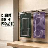 Kemasan Kartu Blister Kustom untuk Aksesoris Makeup dengan Tray PET Transparan, Alas Karton Berprint, dan Lubang Gantungan untuk Retail