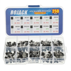 Transistors de puissance à trou <span class=keywords><strong>BOJACK</strong></span> 10 valeurs 250 pièces A1015 BC327 BC337 C1815 S8050 S8550 2N2222 2N2907 2N3904 2N3906 PNP NPN - Product Image 1