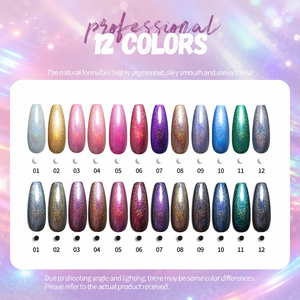 ORCHID FOX - Esmalte de Uñas en Gel Holográfico Láser de 12 Colores, Altamente Pigmentado, de Larga Duración, Brillante, Removible con UV - Product Image 2