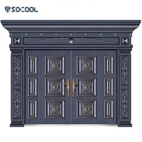 Porte d'entrée principale extérieure de Villa, Double entrée en fer, porte de sécurité en acier de luxe, balançoire en acier inoxydable moderne CN;ZHE