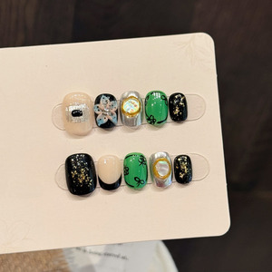 Diseño 701-800, Uñas Postizas de Gel Hechas a Mano, Uñas Artificiales de Salón, Uñas Francesas de Gel, Uñas a Presión - Product Image 3