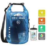 Bolsa Impermeable para Mujer y Hombre, 5l/ 10l/ 20l/ 30l/ 40l, con Cierre Enrollable, Ligera, Mochila de Almacenamiento con Estuche para Teléfono, para Viajes y Actividades al Aire Libre