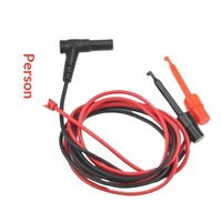 Jialun Electronics Kabel Uji Multimeter Digital dengan Konektor Pisang 4mm dan Adaptor Pengait serta Kabel PVC Merah/Hitam
