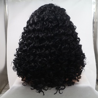 Perruque Lace Front Bouclée Ondulée Noire de 24 Pouces, Effet Vague d'Eau, Vente en Gros, Très Populaire en Afrique, en Europe et en Amérique