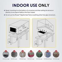 Tapis chauffant pour reptiles de 8x18 pouces avec support auto-adhésif 3M pour terrarium de 30 à 40 gallons avec régulateur de température précis