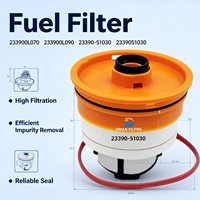 Filter Bahan Bakar Efisiensi Tinggi 233900L070 233900L090 23390-51030 Pengganti untuk Kendaraan Bermesin Diesel