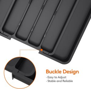Organisateur de tiroir à couverts extensible en argent massif pour la cuisine, sans BPA, porte-couverts, fourchettes, couteaux, rangement - Product Image 6